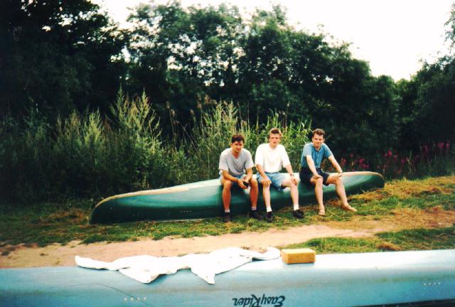 1996: Mit dem Kanu über die Hunte.